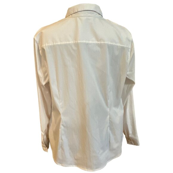 Women's Time & Tru Button-Down White Blouse Polyester Blend Size XXL(20) - Picture 4 of 15
